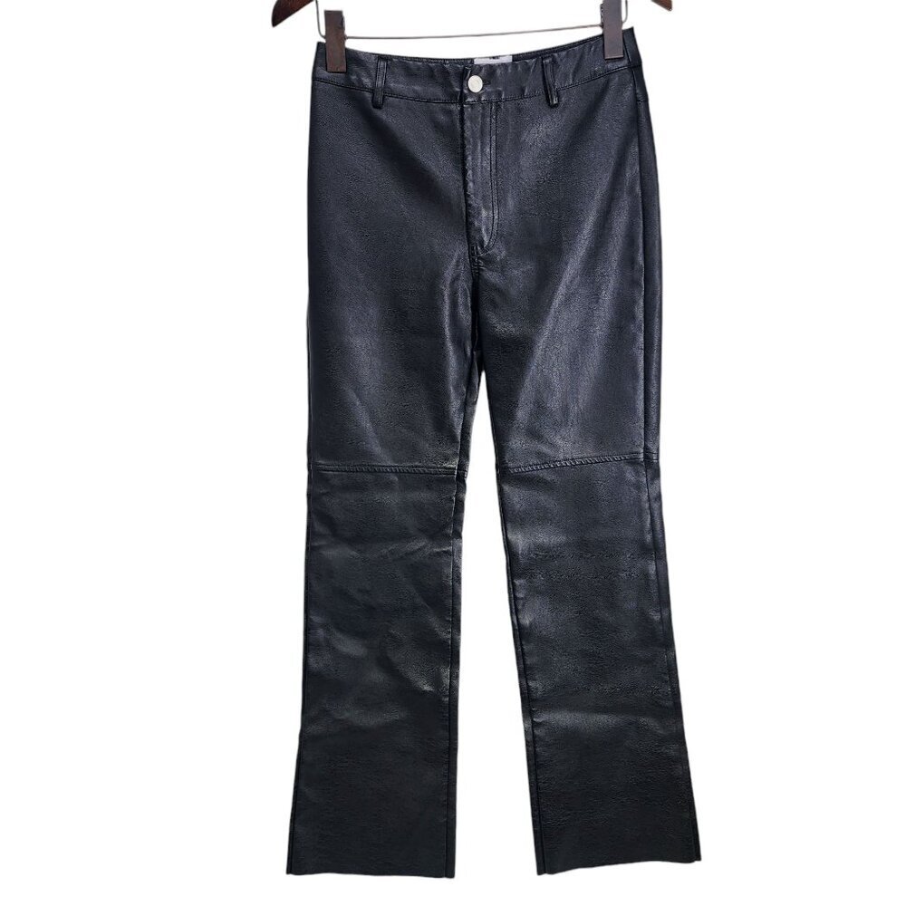 Princess Polly XX Faux Leather Jeans‎ Women's Size 6 Black High Rise